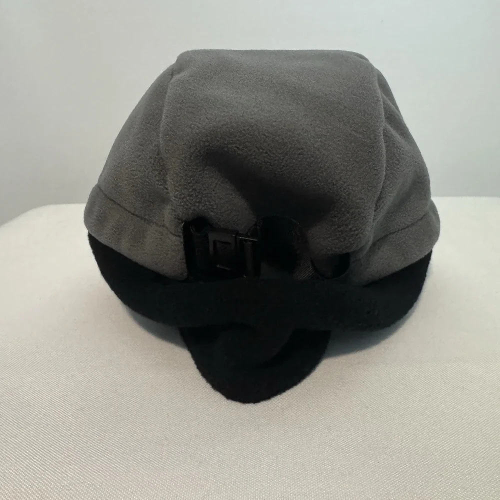 Vintage Patagonia Duckbill Fleece Hat Cap Gray Black Ear Flaps Strap Outdoors